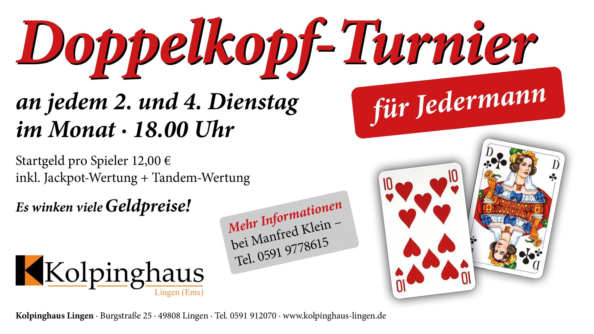Doppelkopfturnier für Jedermann