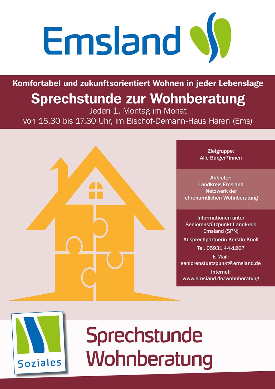 Komfortable und zukunftsorientiert Wohnen in jeder Lebenslage - Sprechstunde Wohnberatung für alle Bürger*innen