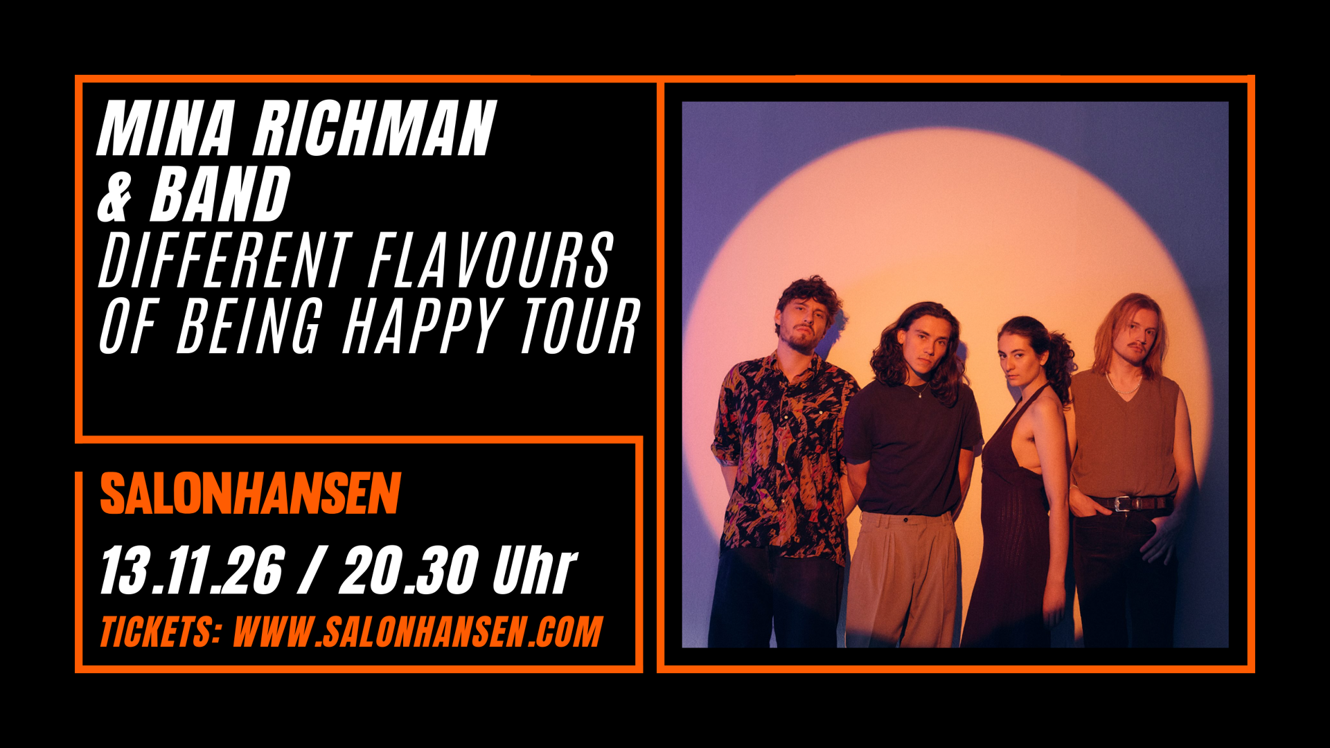 MINA RICHMAN & Band - Different Flavours Of Being Happy - Tour