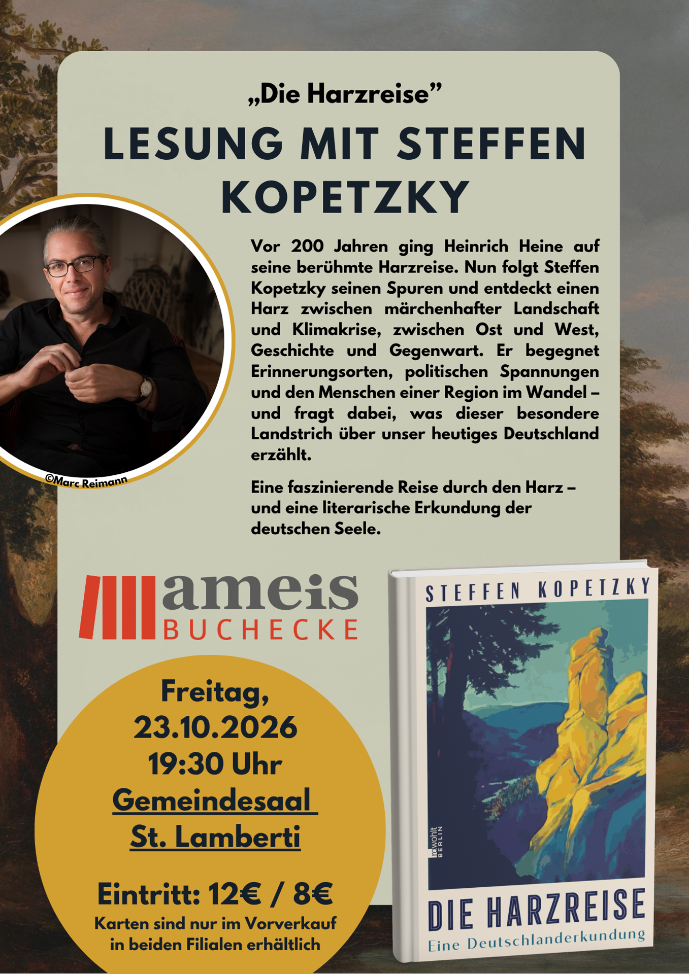 Lesung mit dem Autor Steffen Kopetzky "Die Harzreise"