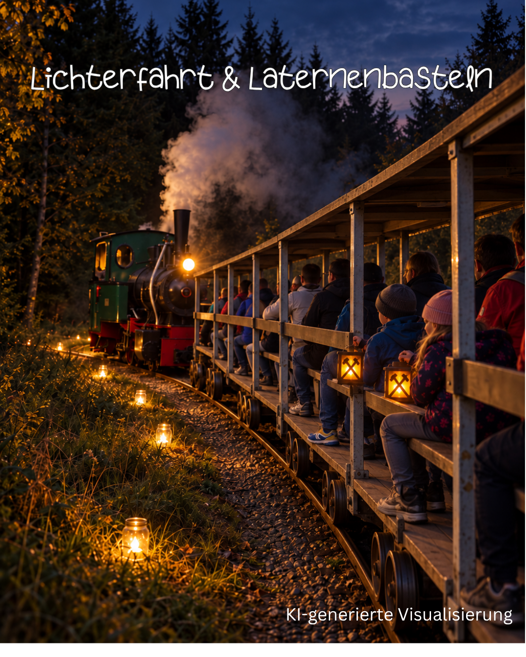 Lichterfahrt im Dunkeln mit Laternenbasteln