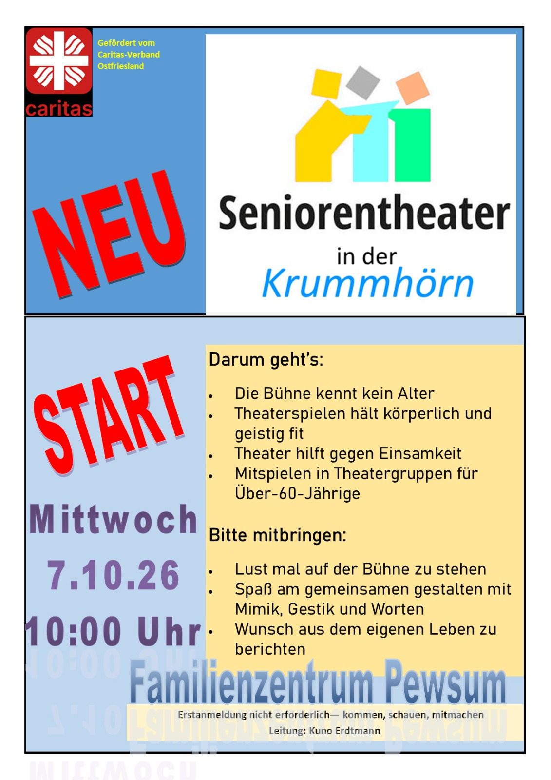 Seniorentheater im Familienzentrum in Pewsum