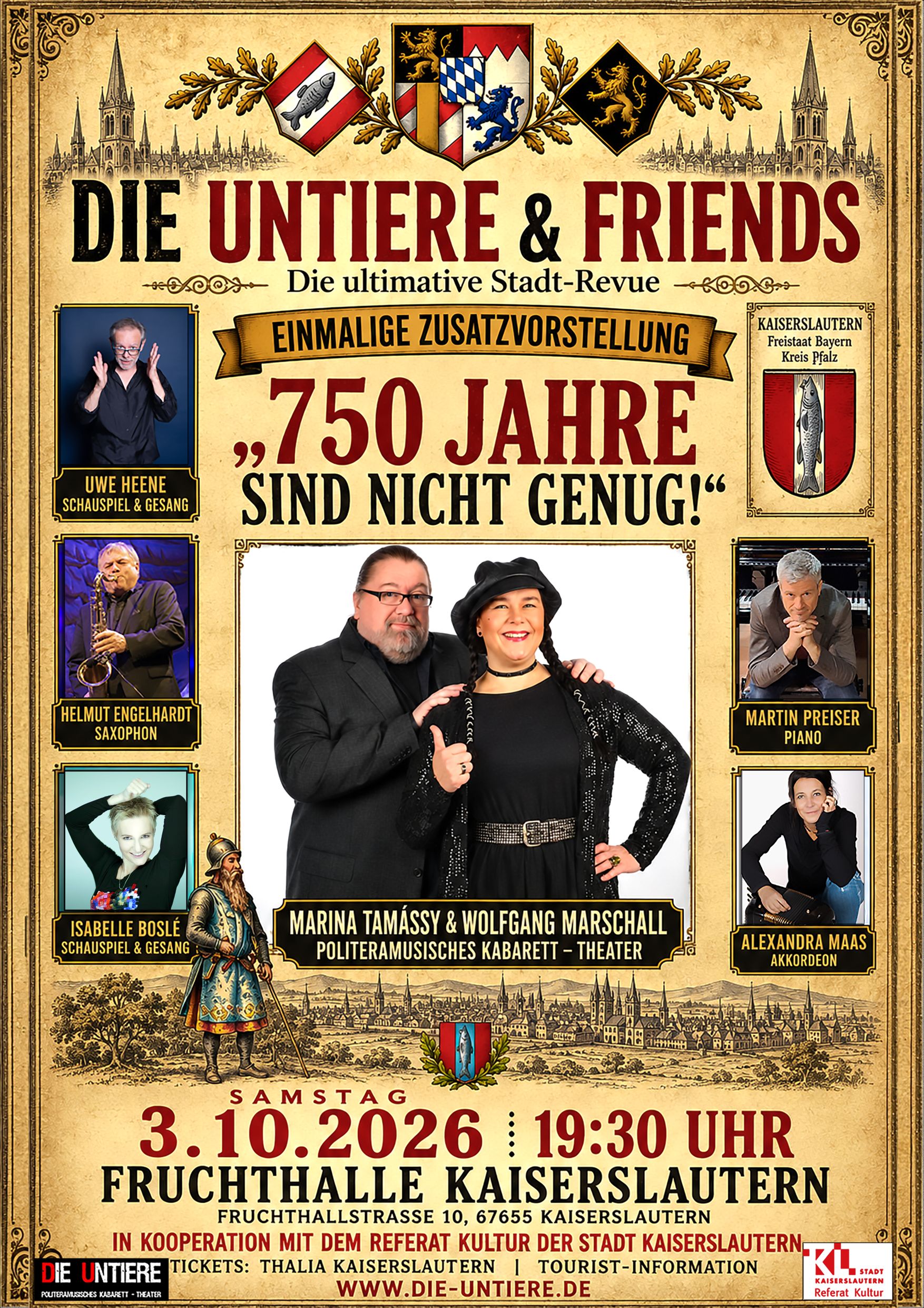 „750 Jahre sind nicht genug!“ – Stadt-Revue von DIE UNTIERE & FRIENDS