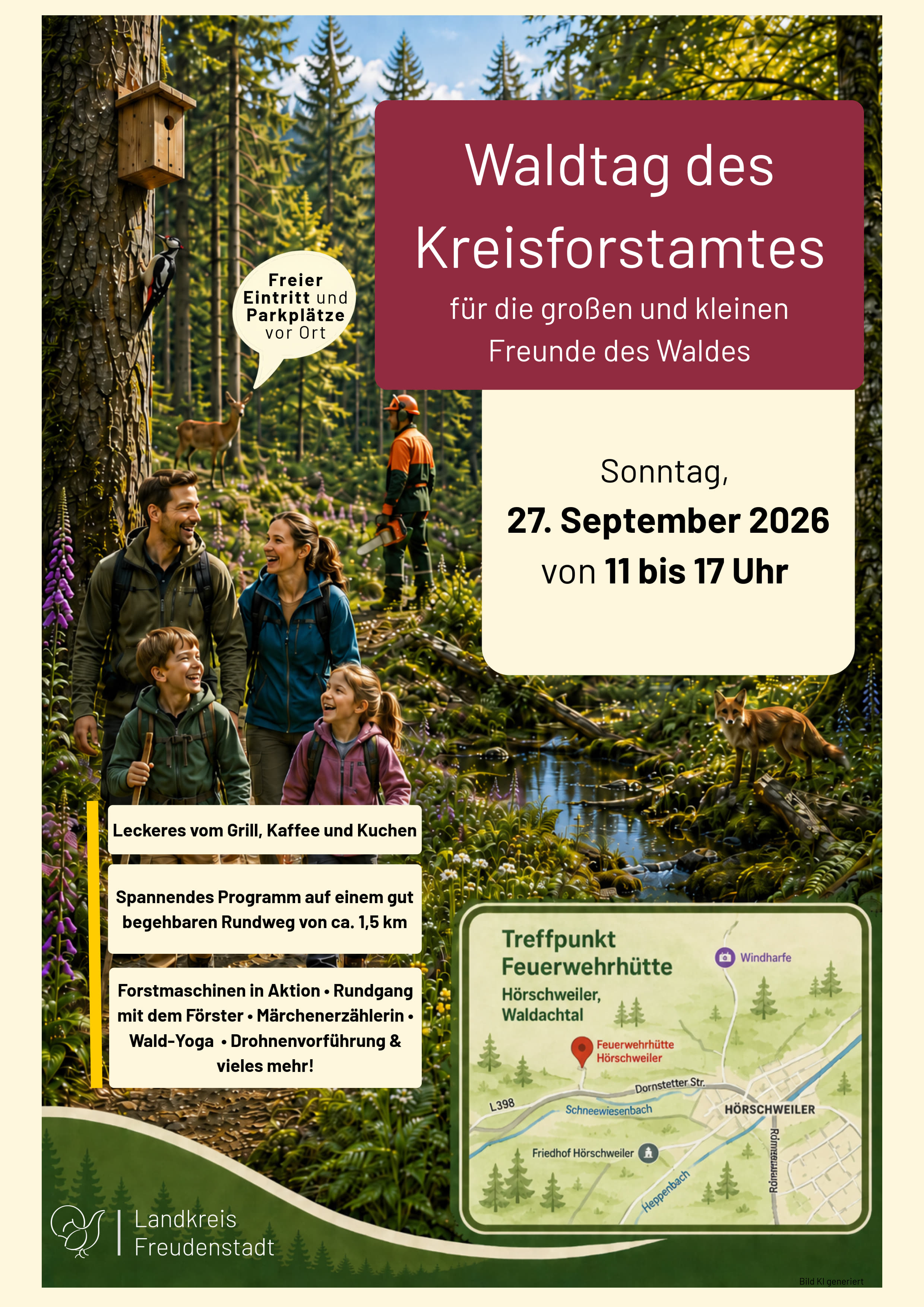 Waldtag an der Feuerwehrhütte in Hörschweiler