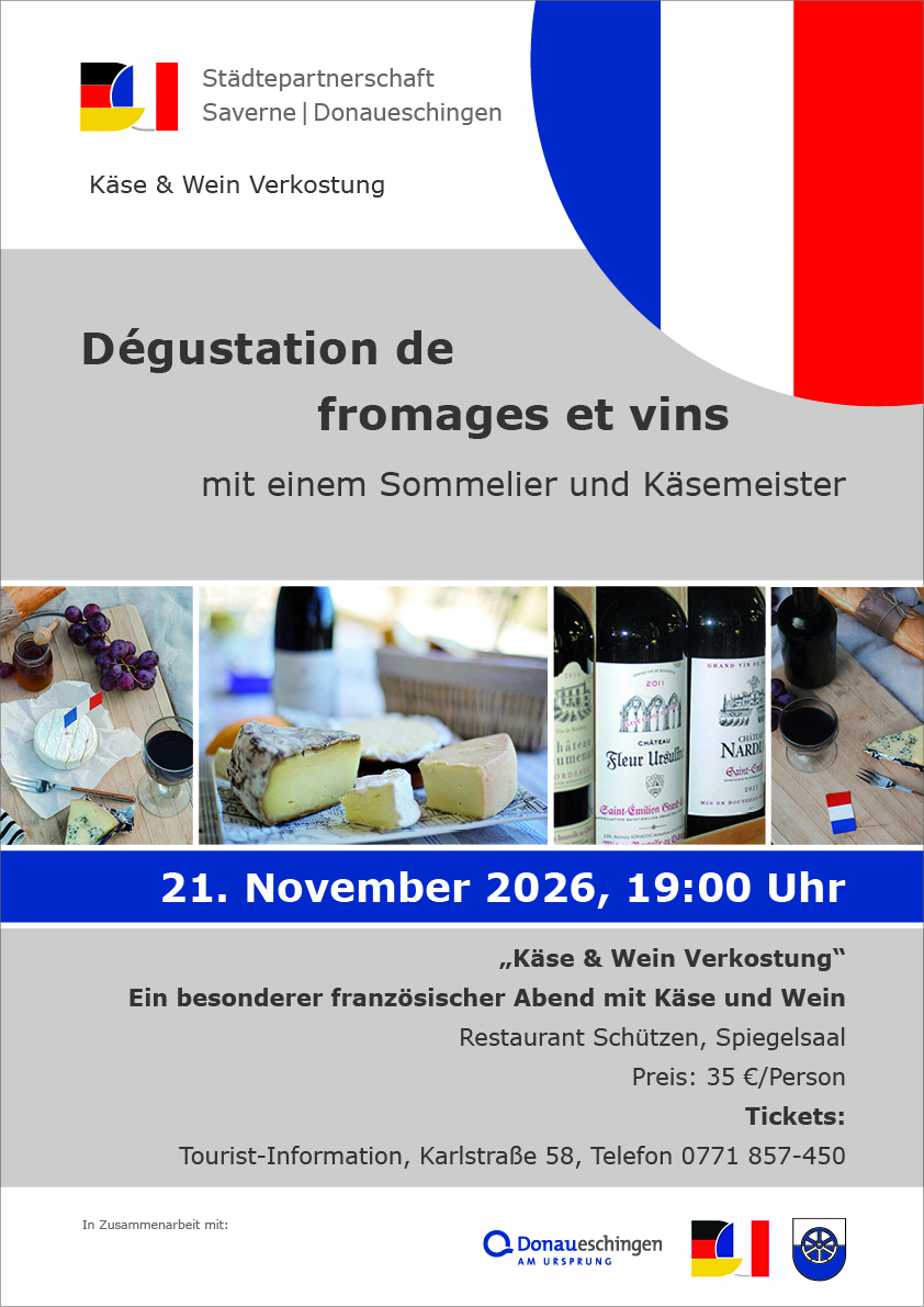 Dégustation de fromages et vins – „Käse & Wein Verkostung“