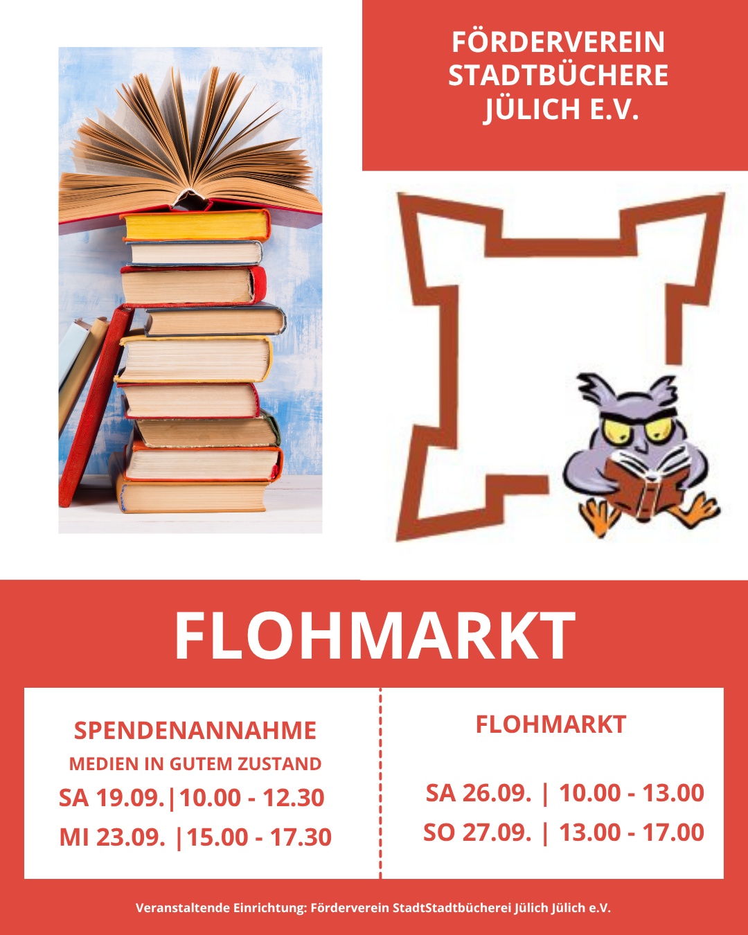 Spendenannahme für den Bücherflohmarkt