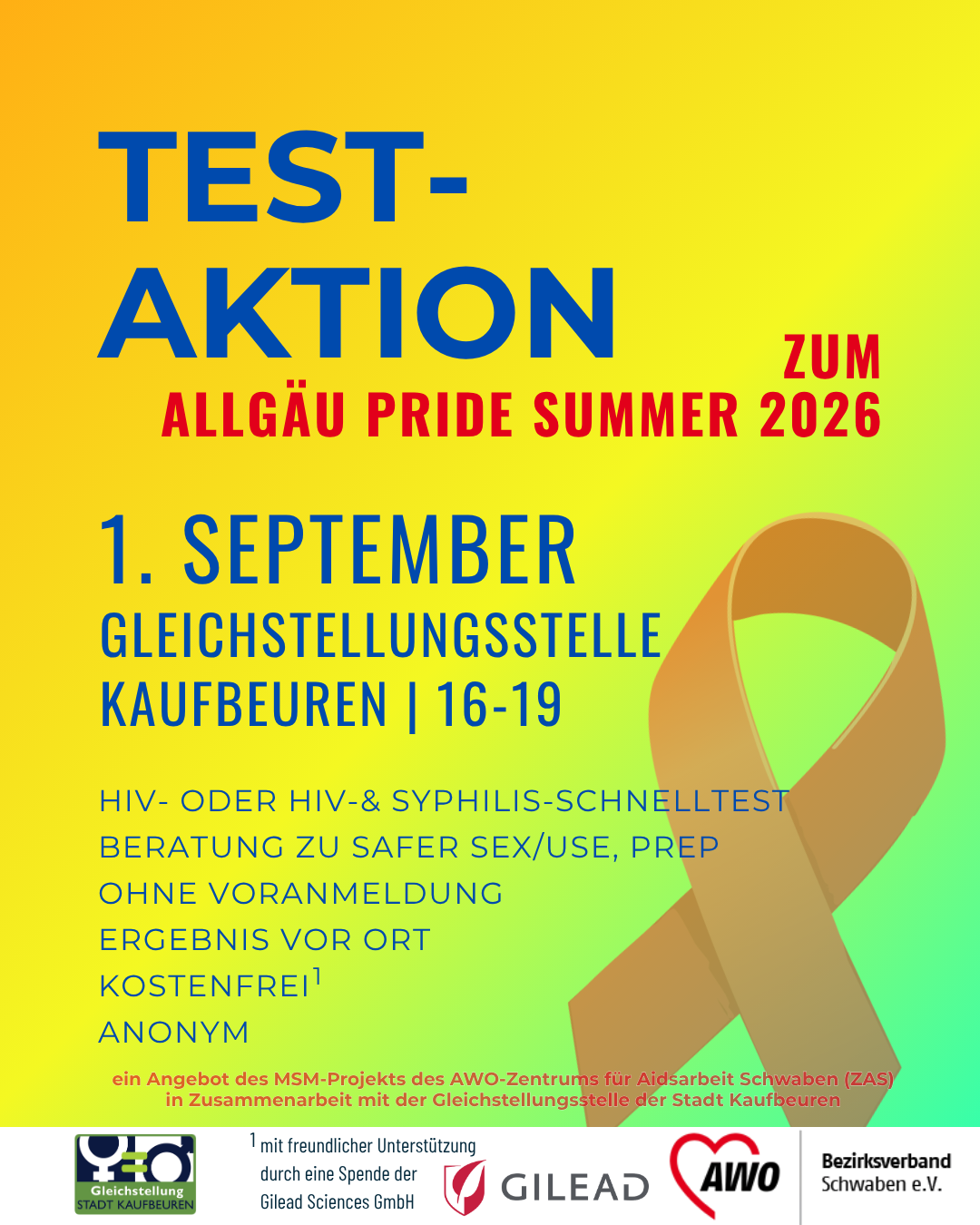 HIV-Testaktion beim AWO-Zentrum für Aidsarbeit Schwaben