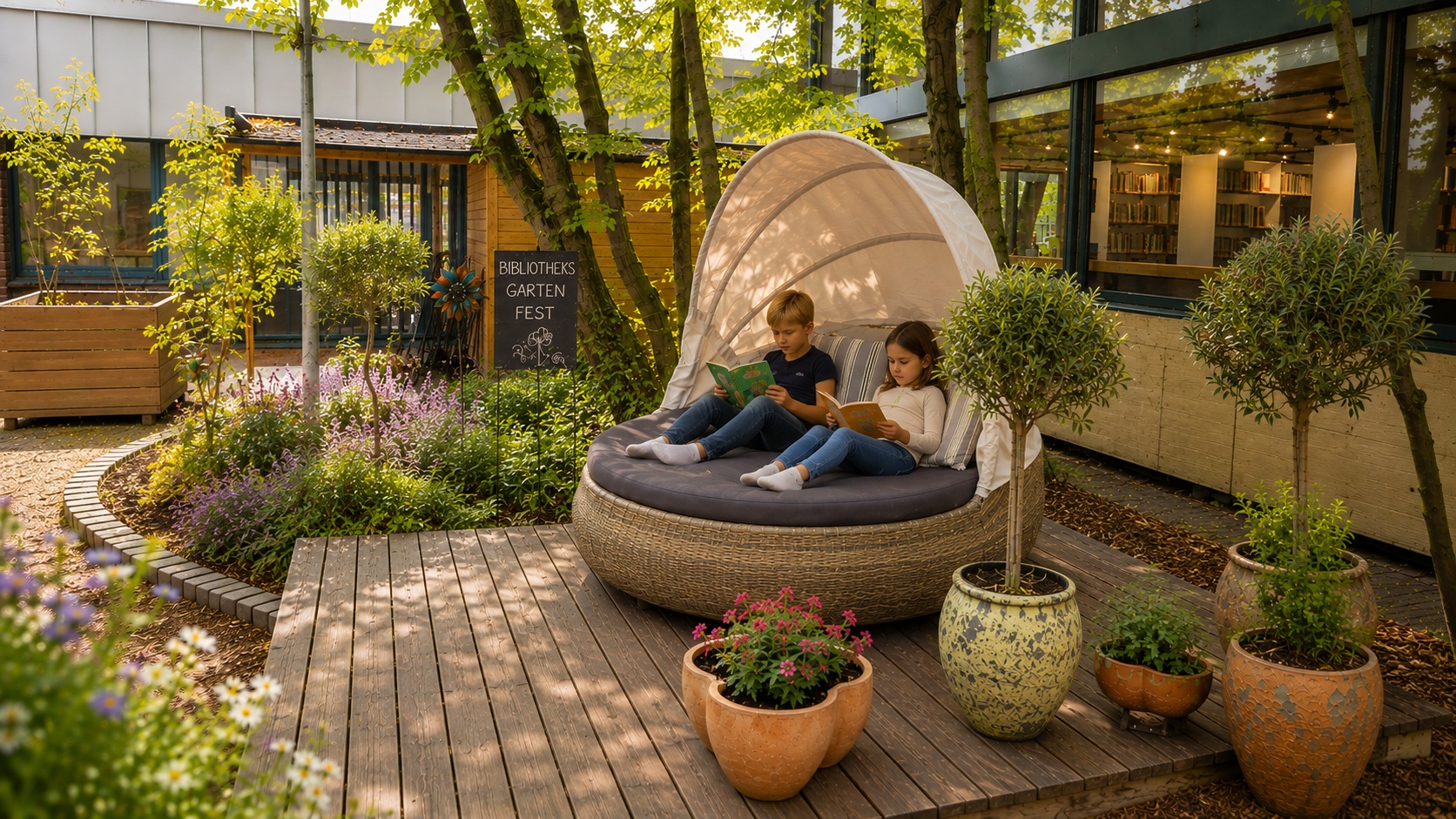 Gartenfest in der Bibliothek Monheim am Rhein